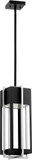 Quorum 712-18-69 Al Fresco Contemporary Noir with Brushed Aluminum LED Outdoor Mini Pendant Light