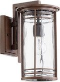 Quorum 7916-7-186 Larson Oiled Bronze w/ Clear Hammered Glass Exterior Lamp Sconce