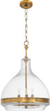 Quorum 8002-3-47 Tilbrook Contemporary Brushed Brass Drop Lighting