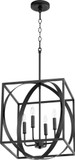 Quorum 8150-4-69 Modern Textured Black 15.5" Foyer Light Fixture