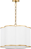 Quorum 8228-4-47 Belinder Modern Non-Lacquered Brass 22" Drop Ceiling Light Fixture