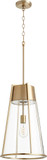 Quorum 828-80 Modern Aged Brass w/ Clear Pendant Lamp