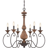 Quoizel ABN5006RK Auburn Traditional Rustic Black Chandelier Light