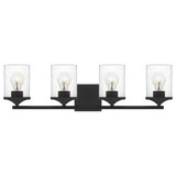 Quoizel ABR8628MBK Abner Modern Matte Black 4-Light Bathroom Vanity Light Fixture