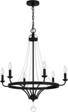 Quoizel ADL5026MBK Adelaide Matte Black Ceiling Chandelier