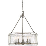Quoizel FTS2821MM Fortress Contemporary Mottled Silver Drum Hanging Lamp