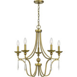 Quoizel JOU5025AB Joules Traditional Aged Brass Chandelier Lighting