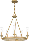 Quoizel KEL5025NWS Kelleher Contemporary Nouveau Painted Weathered Brass Interior / Exterior Hanging Chandelier