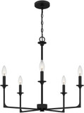 Quoizel PRC5026MBK Prescott Matte Black Lighting Chandelier