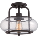 Quoizel TRG1712OZ Trilogy Retro Old Bronze Finish 12" Wide Ceiling Lighting Fixture