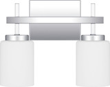 Quoizel WLB8613C Wilburn Contemporary Polished Chrome LED 2-Light Bathroom Vanity Light Fixture