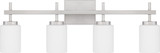 Quoizel WLB8631BN Wilburn Contemporary Brushed Nickel LED 4-Light Bathroom Wall Sconce