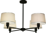 Robert Abbey 1837 Real Simple Matte Black Powder Coat Over Steel Lighting Chandelier