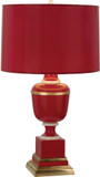 Robert Abbey 2501 Annika Red Lacquered Paint with Natural Brass and Ivory 29.5" Lighting Table Lamp