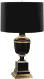 Robert Abbey 2507 Annika Black Lacquered Paint with Natural Brass and Ivory 24" Table Light
