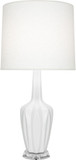 Robert Abbey LY37 Emma Modern Lily Glazed Ceramic with Polished Nickel Table Top Lamp