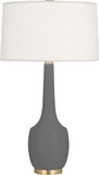 Robert Abbey MCR70 Delilah Modern Matte Ash Glazed Ceramic Side Table Lamp