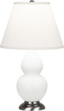 Robert Abbey MLY52 Small Double Gourd Modern Matte Lily Glazed Ceramic With Antique Silvered Table Top Lamp