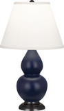 Robert Abbey MMB51 Small Double Gourd Modern Matte Midnight Blue Glazed Ceramic With Bronzeed Table Lamp Lighting