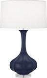 Robert Abbey MMB96 Pike Modern Matte Midnight Blue Glazed Ceramic Lucite Base Lighting Table Lamp