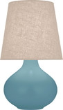 Robert Abbey MOB98 June Contemporary Matte Steel Blue Glazed Ceramic Table Lamp Lighting