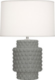 Robert Abbey MST09 Dolly Modern Matte Smoky Taupe Glazed Textured Ceramic Table Top Lamp