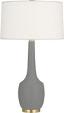 Robert Abbey MST70 Delilah Contemporary Matte Smoky Taupe Glazed Ceramic Side Table Lamp