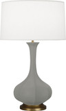 Robert Abbey MST94 Pike Modern Matte Smoky Taupe Glazed Ceramic With Aged Brass Table Lamp