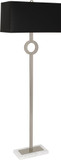 Robert Abbey S406B Oculus Contemporary Antique Silver with White Marble Floor Lamp Light