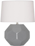 Robert Abbey ST01 Franklin Smoky Taupe Glazed Ceramic 13" Side Table Lamp
