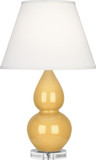 Robert Abbey SU13X Double Gourd Sunset Yellow Glazed Ceramic with Lucite 22" Table Lamp