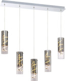 SDQ Lighting PD30236CH Contemporary Chrome LED Multi Drop Ceiling Light Fixture