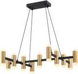 SDQ Lighting PD30637SBWG Contemporary Sand Black / Warm Gold / Acrylic LED Kitchen Island Lighting