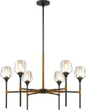 SDQ Lighting PD37306UBVB Modern Urban Bronze / Aged Brass Chandelier Lamp
