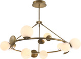 SDQ Lighting PD36709VB Contemporary Vintage Brass / Alabaster LED Chandelier Light
