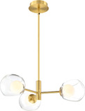SDQ Lighting PD37203BG Modern Brushed Gold LED Mini Chandelier Lighting