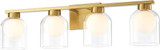 SDQ Lighting VL37104WG Contemporary Warm Gold 4-Light Bathroom Lighting