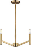 Visual Comfort Studio 3124303-848 Vector Contemporary Satin Brass Mini Ceiling Chandelier