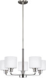 Generation Lighting 3128805EN3-962 Canfield Contemporary Brushed Nickel LED Chandelier Lamp