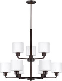 Generation Lighting 3128809EN3-710 Canfield Contemporary Burnt Sienna LED Chandelier Light