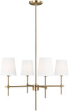 Visual Comfort Studio 3187204-848 Baker Modern Satin Brass 26" Chandelier Lighting