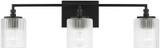 Generation Lighting Lighting 4000103-112 Beaumont Midnight Black 3-Light Bath Sconce