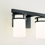 Generation Lighting 4421602-112 Robie Contemporary Midnight Black 2-Light Bathroom Vanity Light Fixture