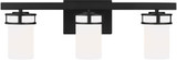 Generation Lighting 4421603EN3-112 Robie Contemporary Midnight Black LED 3-Light Lighting For Bathroom