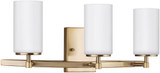 Generation Lighting 4424603-848 Alturas Contemporary Satin Brass 3-Light Bath Lighting Fixture