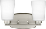 Generation Lighting 4428902EN3-962 Franport Modern Brushed Nickel LED 2-Light Bathroom Wall Light Fixture