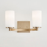 Generation Lighting Lighting 4439102-848 Hettinger Satin Brass 2-Light Bath Wall Sconce