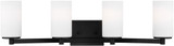 Generation Lighting Lighting 4439104EN3-112 Hettinger Midnight Black LED 4-Light Bathroom Light Fixture