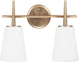 Generation Lighting 4440402-848 Driscoll Modern Satin Brass 2-Light Lighting For Bathroom