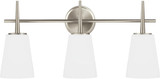 Generation Lighting 4440403-962 Driscoll Modern Brushed Nickel 3-Light Bath Lighting Fixture
